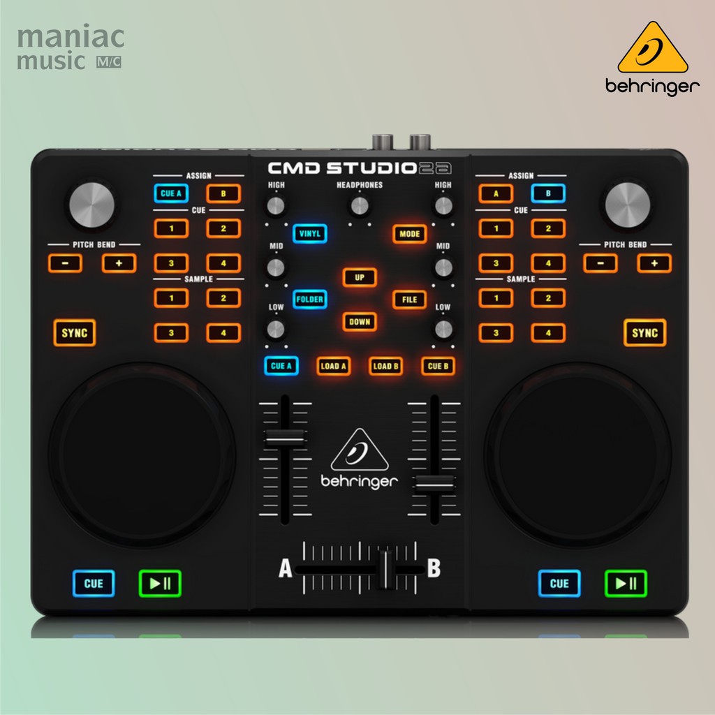Behringer CMD STUDIO 2A - DJ Controller, Mixer, Soundcard Recording, MIDI USB Audio Interface