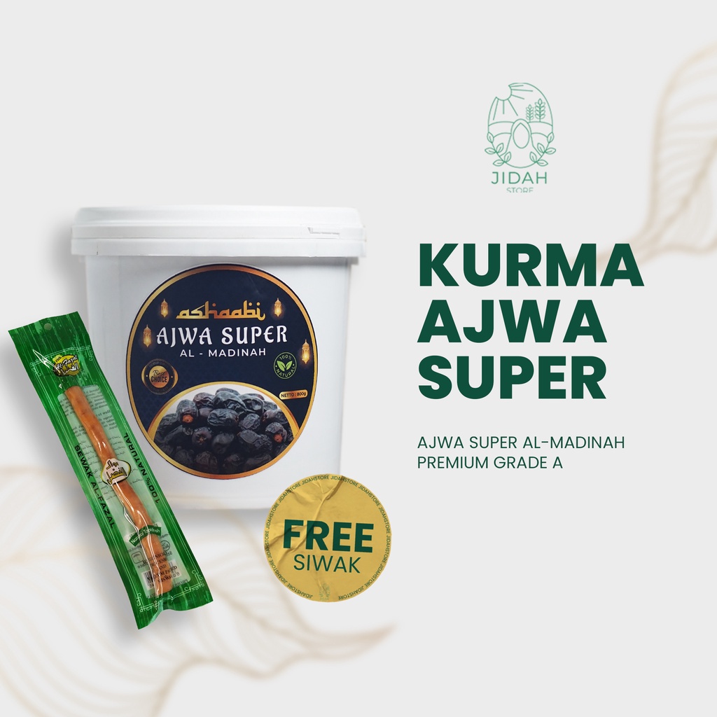 SKIKI91 - Kurma Ajwa Ember Super Premium Grade A Korma Ajwa Toples Jumbo 800GR