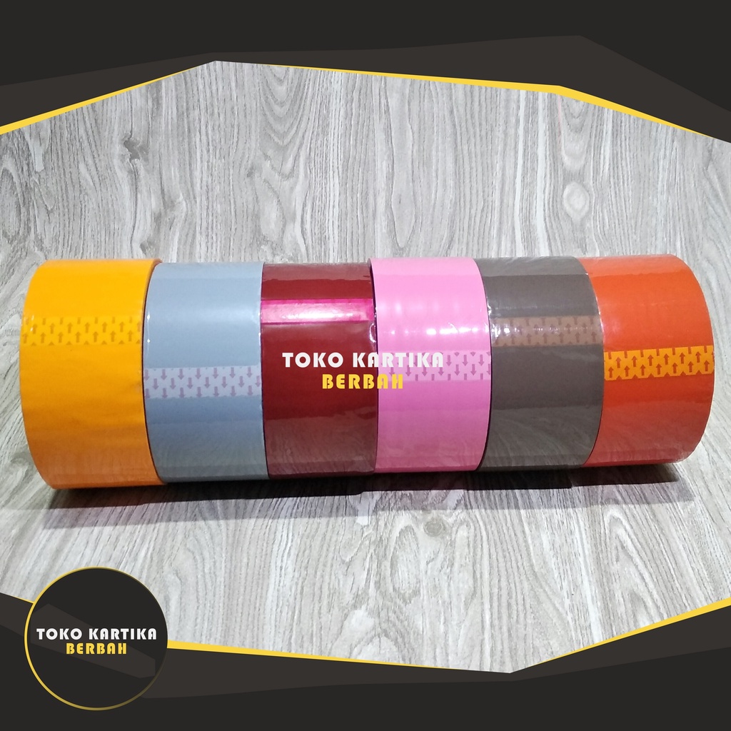 LAKBAN WARNA 80 YARD - OREN / PINK / MERAH MAROON / SILVER / ABU-ABU / COKLAT / ORANGE TUA