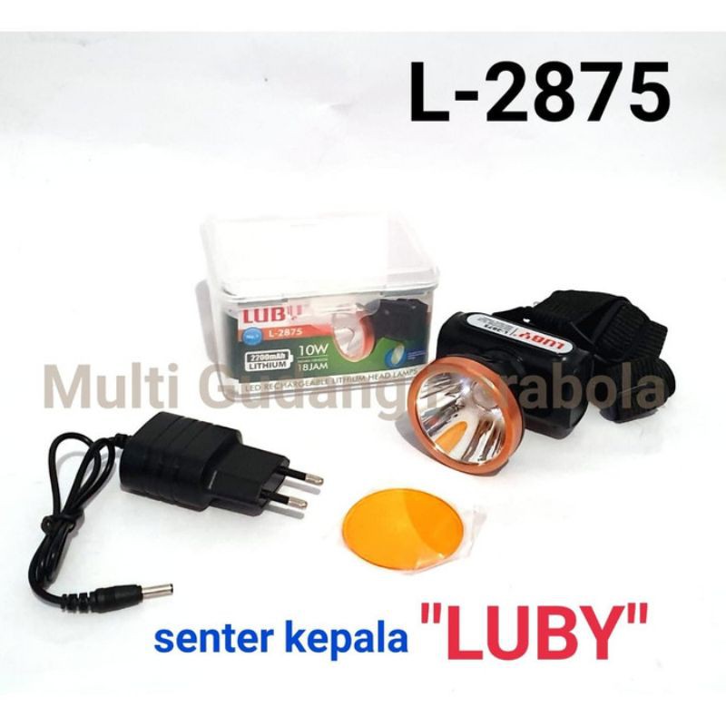 Senter Kepala Luby L 2875 10 Watt bonus lensa kuning
