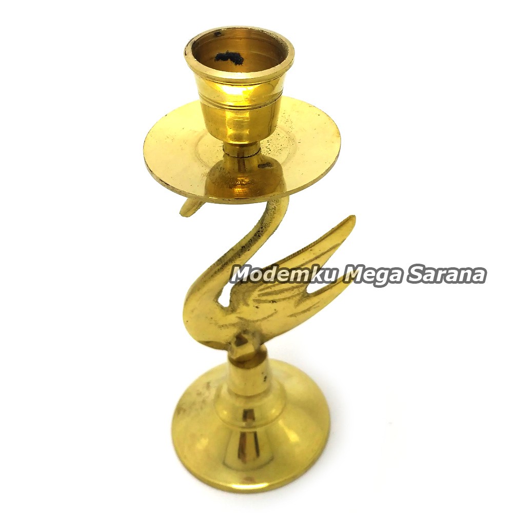 Tempat Lilin Kuningan Angsa 12x5x5 cm