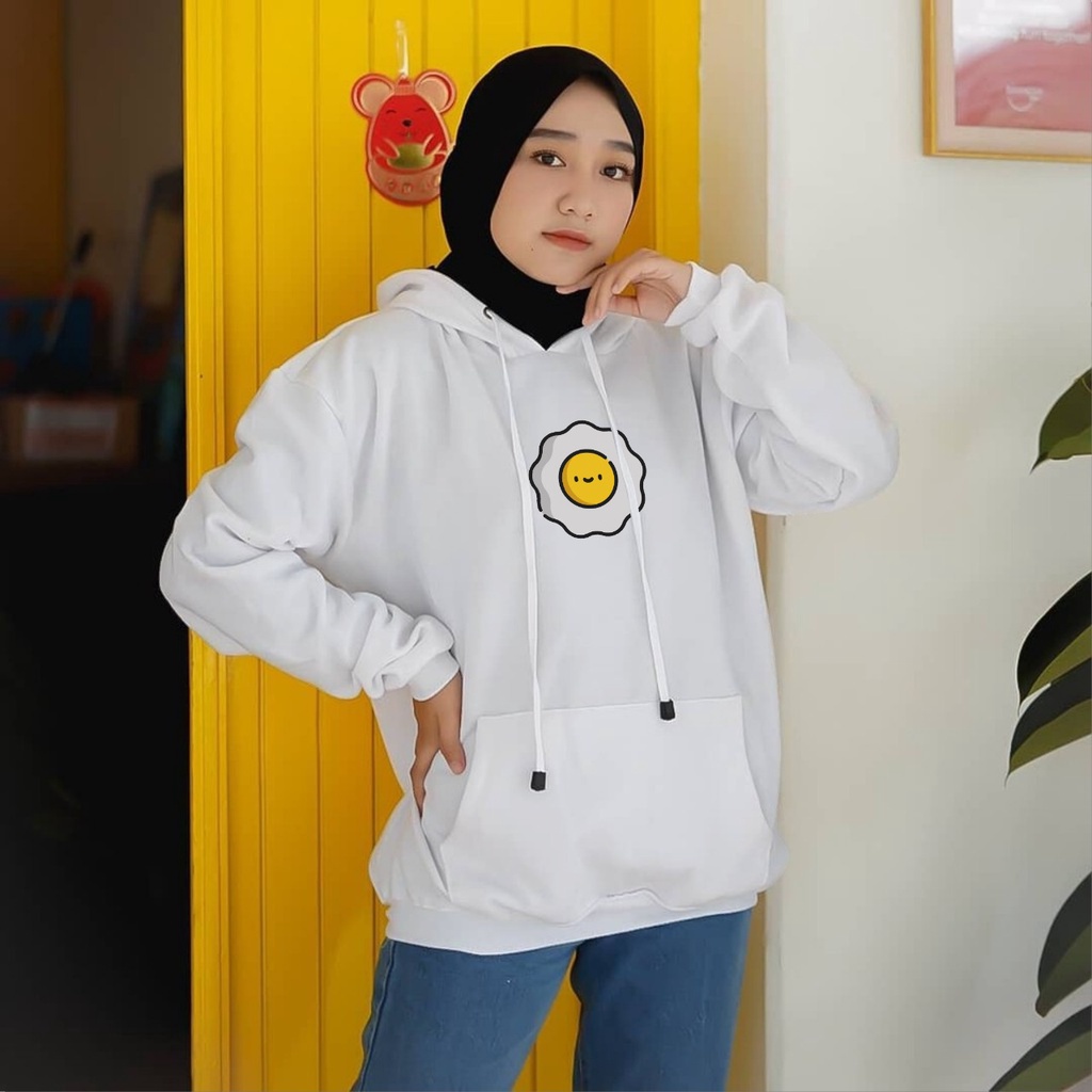 Jaket Hoodie Hodie egg simple aesthetic jumbo oversize bigsize pria wanita ukuran m l xl xxl xxxl xxxxl xxxxxl