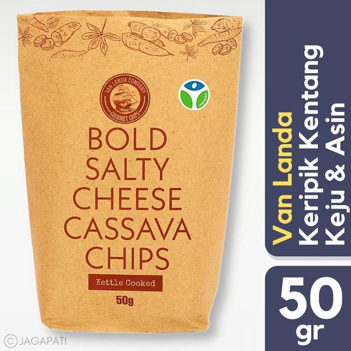 Van Landa - Bold Salty Cheese Cassava Chips 50gr - Cemilan Sehat