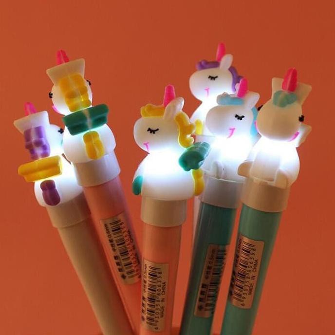 

Pulpen Unicorn Lampu LED/Pena Unicorn Lampu/Pulpen Nyala BPKL-08