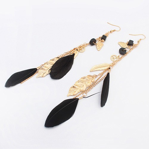 LRC Anting Gantung Trendy Black Multielement Pendant Decorated Simple Y56175