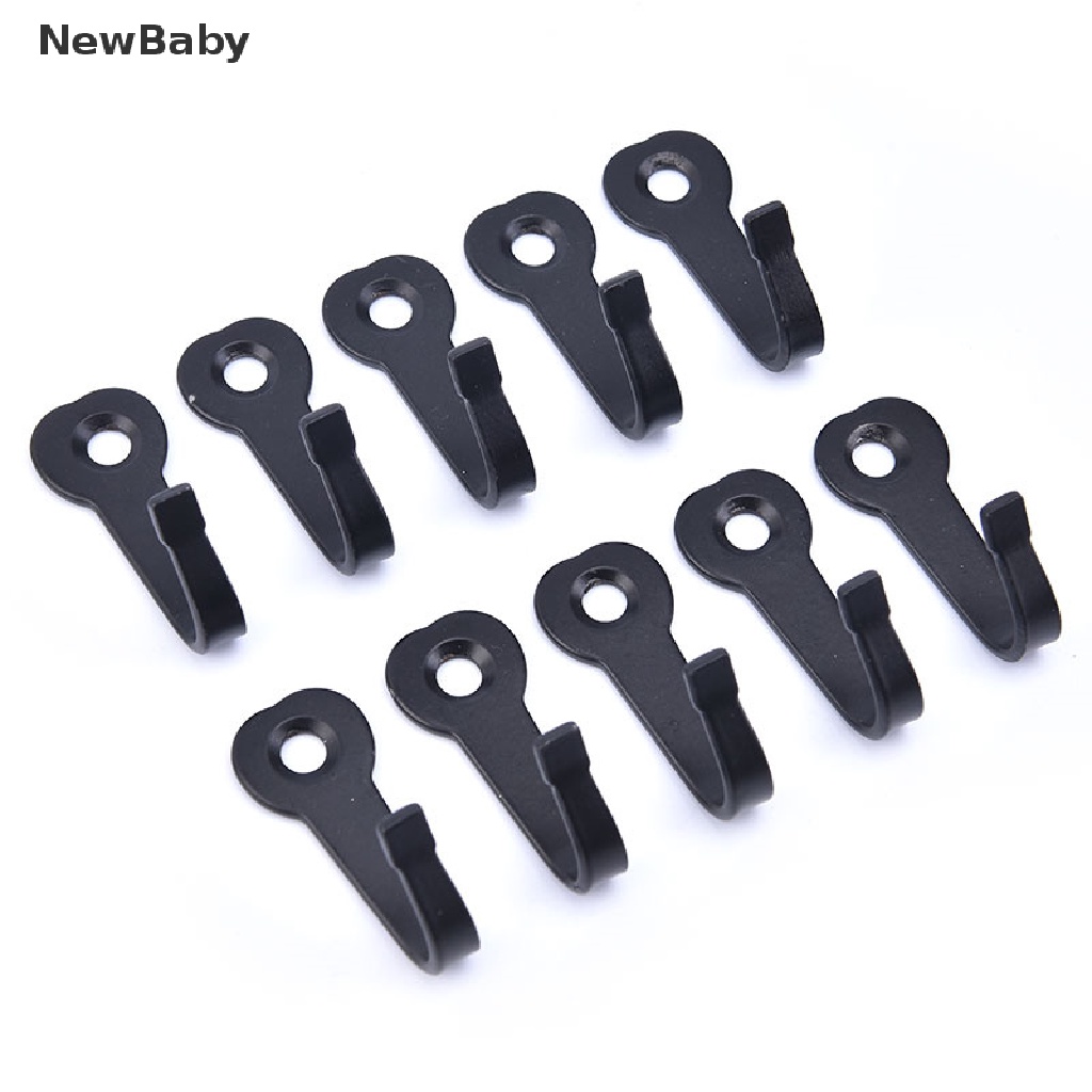 Newbaby 10Pcs Kait Gantungan Kunci Tempel Dinding Gaya Rustic Warna Hitam