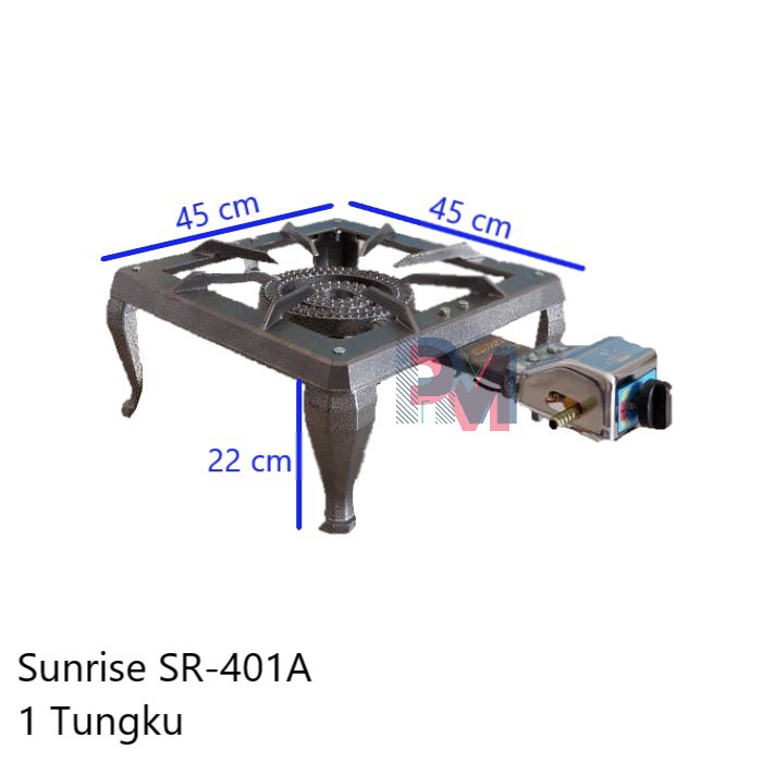 Kompor Cor Sunrise SR401A / SR 401A 401 A Auto SNI Api Seribu Kompor Jos 1 Tungku 4 kaki Murah Bagus