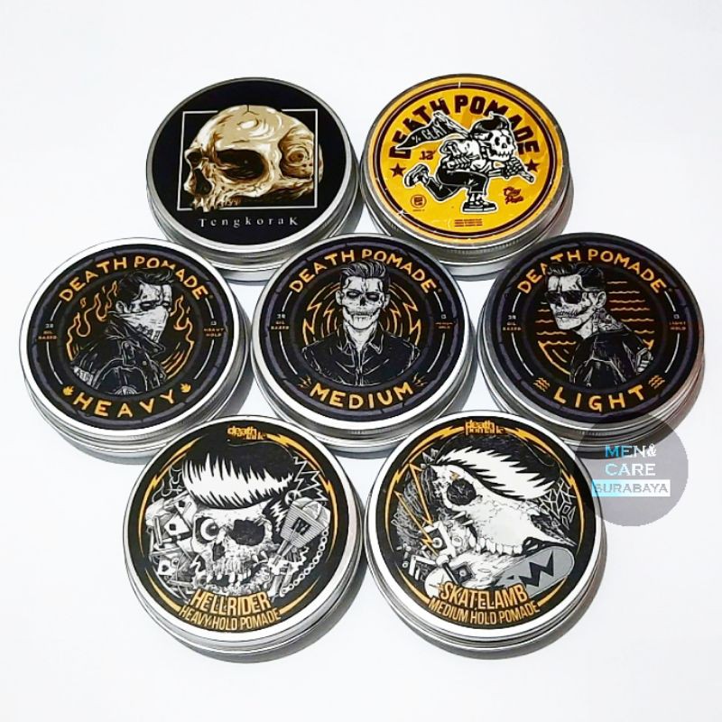 Death Pomade Oilbased 4 oz BPOM | Hellrider | Heavy Hold | Skatelamb | Medium Hold | Light / Shine