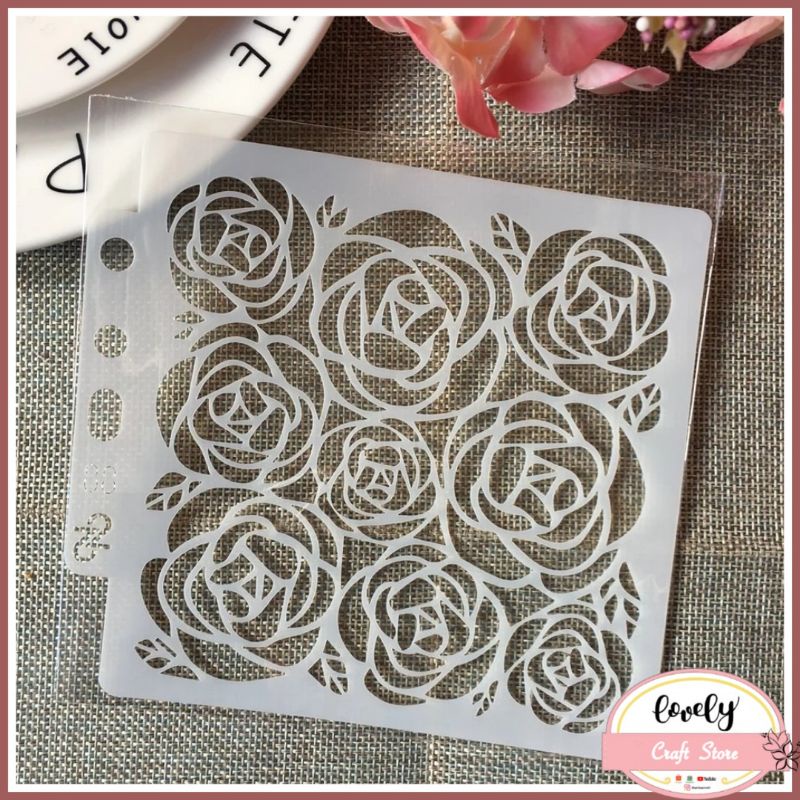 

LovelyCraftStore | S20 ~ Plastic Stencil Cetakan Stensil bentuk bunga mawar, rose flower, untuk kue, gambar, scrapbook, cat, dekorasi, bujo, mahar, journal S 20