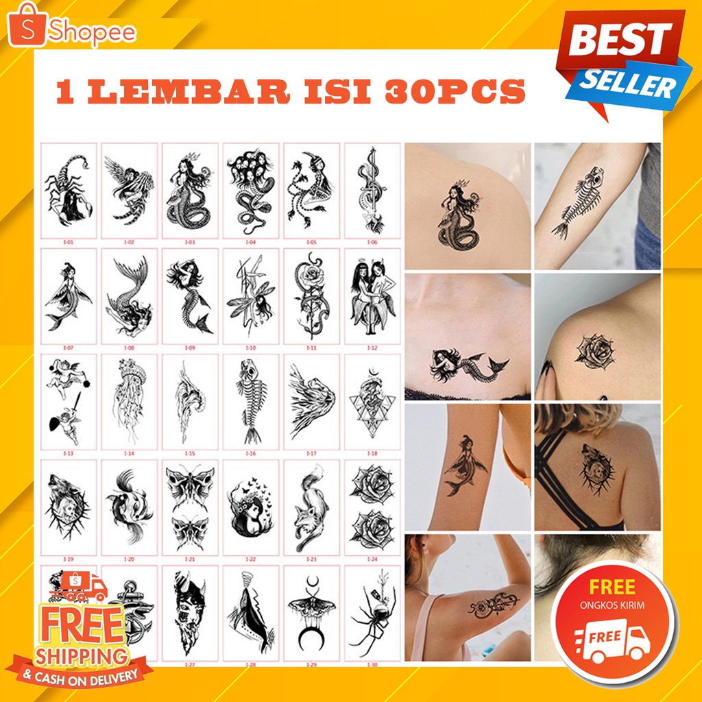 Sticker Tatto Temporer Pria Paper Ink Tato Temporary Wanita Henna Kit Tattoo Temporary Semi Permanen