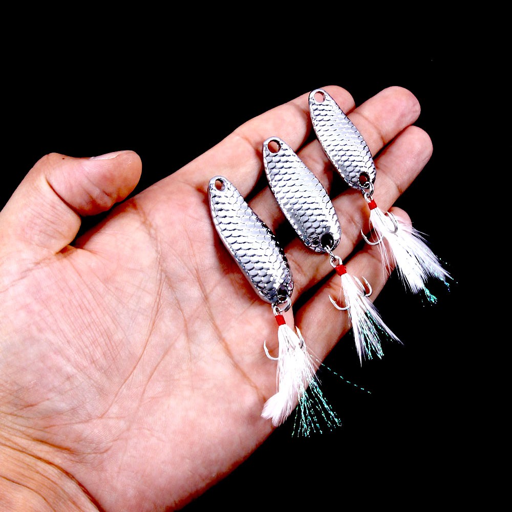 HENGJIA 2Pcs 7.5/10/13g Spoon Sequin Umpan Pancing Swimbait Fishing Lure Spinner Ikan Wobbler Takcle