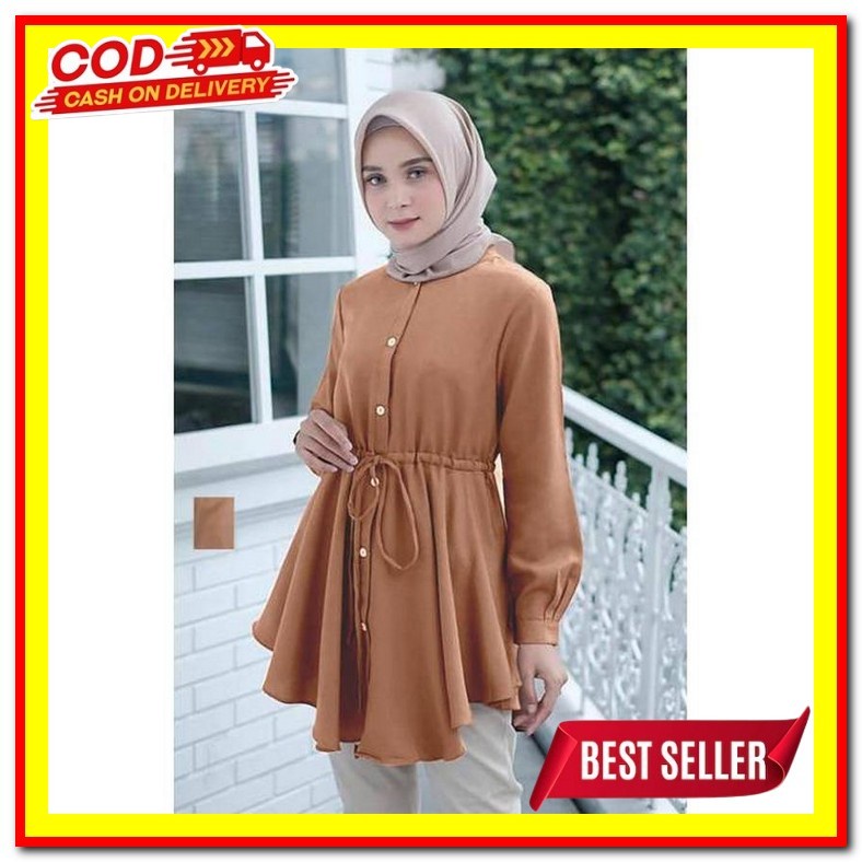 Baju Long Dress Tunik Wanita Muslim Remaja Terbaru 2022 Kekinian Polos Sabyan Tunik Termurah