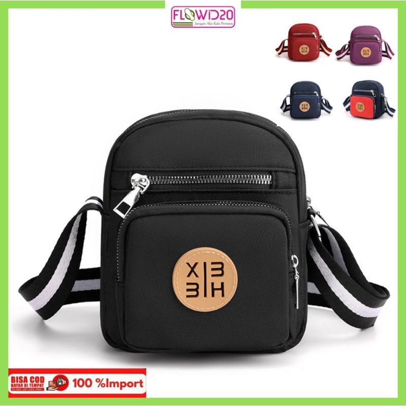 108 tas selempang wanita sling bag wanita import bahan nilon parasut