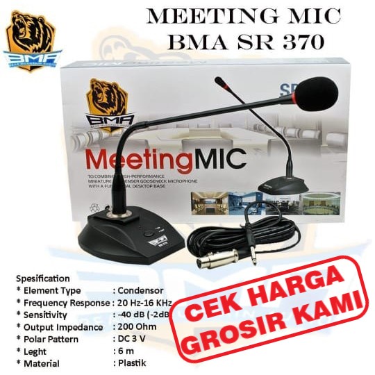 MEETING MICROPHONE MIC BMA SR370 SR-370 CONDENSOR MEJA MIMBAR MITING METING ACARA KONDENSOR MIK MIKROPON MIKCROPHONE MIKROPON RAPAT MEJA SR 370 BMA ASLI ORI ORIGINAL