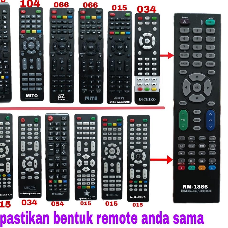 Borong Meriah REMOTE LED TV UNIVERSAL REMOTE SMART TV UNIVERSAL JUNDA RM-1886 MULTI