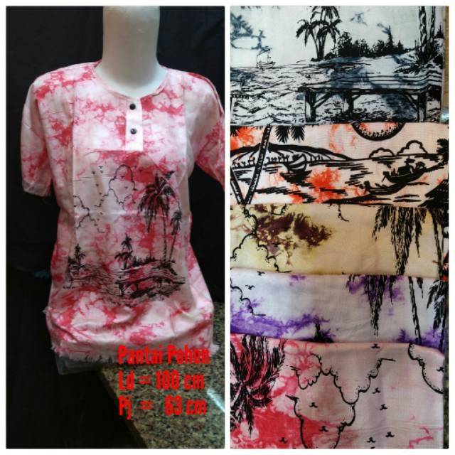 SALE Termurah... Blouse Santai motif Pantai Pohon