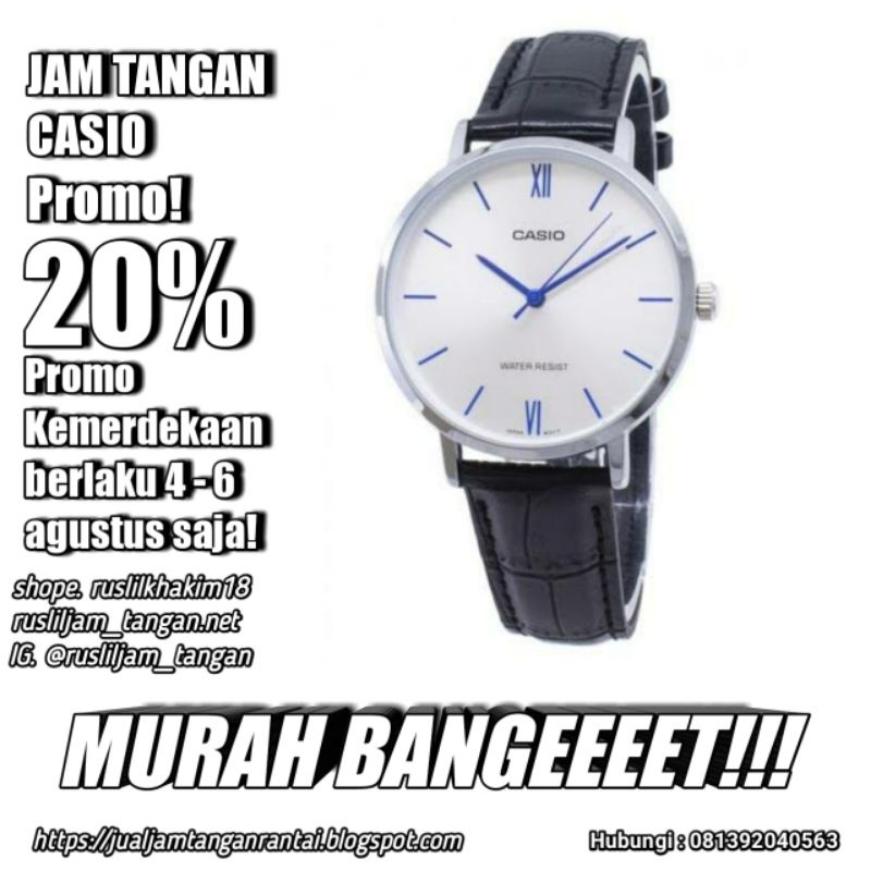 Jam Tangan Casio kulit elegan