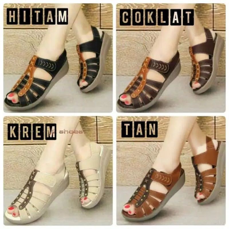 Sandal Wedges Mulan 1200 | Wedges Wanita Original Mulan 1200