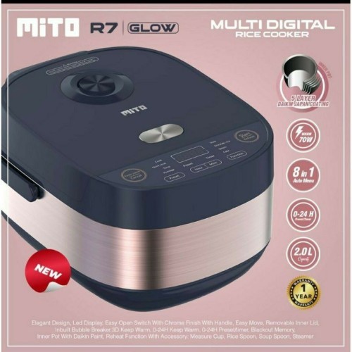 Mito Mitochiba Multi Digital Rice Cooker R7 Glow 8 in 1 Japan Quality