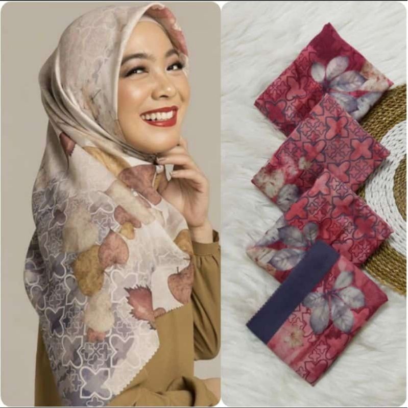 HIJAB Voal Premium Motif Segi empat , Hijab Square Printing (20 MOTIP) laser cut-MH 245