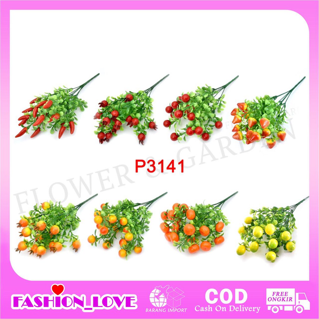 COD/HMPU BUAH BUAHAN BUNGA TANGKAI PLASTIK BUNGA ARTIFISIAL BUNGA HIASAN P3141