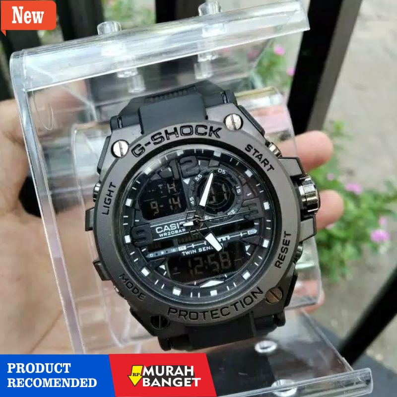 Jam digital pria terbaik- JAM TANGAN G SHOCK GST 8600/JAM TANGAN PRIA SPORT PALA BESI FREE BOX