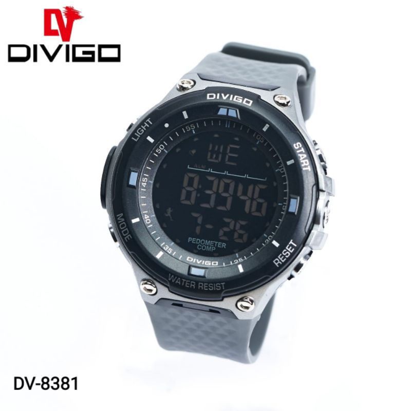 (Grosir)Jam Tangan Pria Divigo Digital Light Anti Air Strap Karet/ Rubber(Terima Cod)