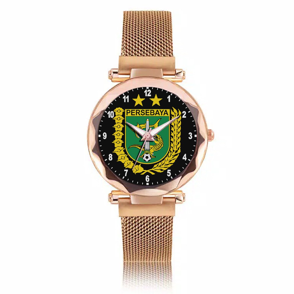 Jam Tangan Wanita Custom - Bonita PERSEBAYA MOTIF 6 Free Box &amp; Batre Cadangan