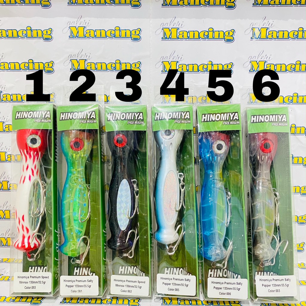 LURE UMPAN HINOMIYA PREMIUM SALTY POPPER 133MM