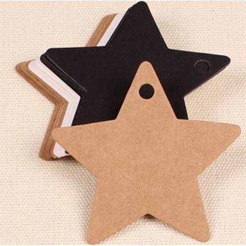 Paper Hang Tags - Star Shape Blank Tag Kraft Dia.6cm (10pcs)