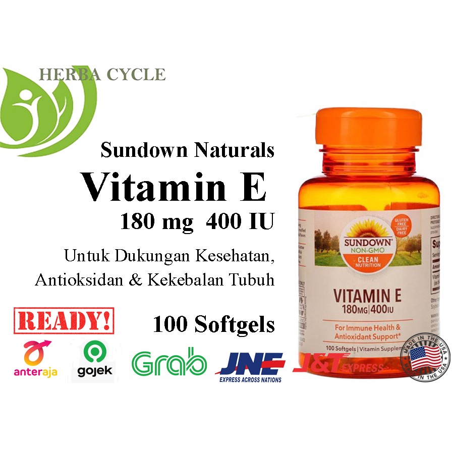 Sundown Naturals Vitamin E 180 mg 400 IU 100 Softgels Sundown Vit E