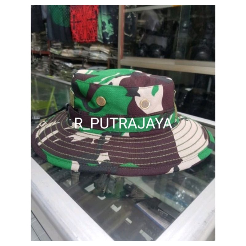 Topi Rimba Loreng TNI premium anti air full velbet/TOPI RIMBA LORENG VELBET KAWAT