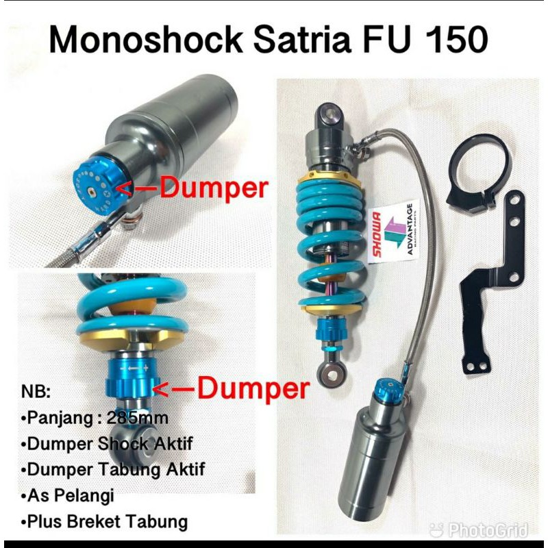 monoshock belakang satria fu showa model nitron double klik fungsi 285mm