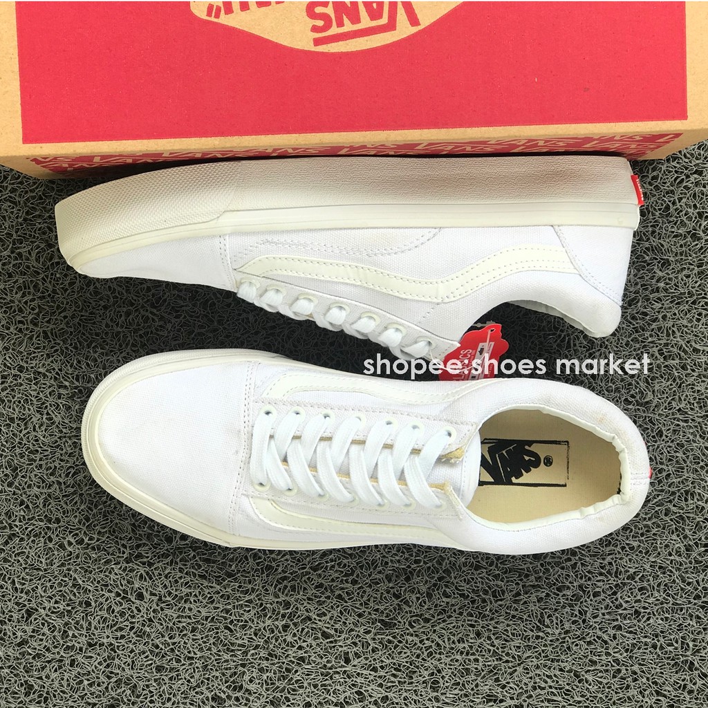 Vans Old Skool All White Full Putih Waffle Dt