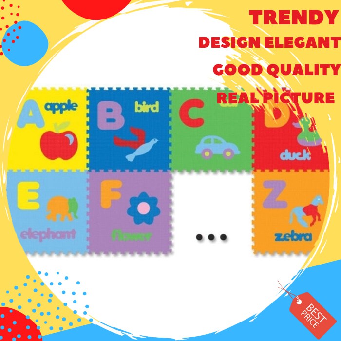 Evamat Gambar Huruf 26 Pcs / karpet Puzzle Mainan Anak Berhitung SS913