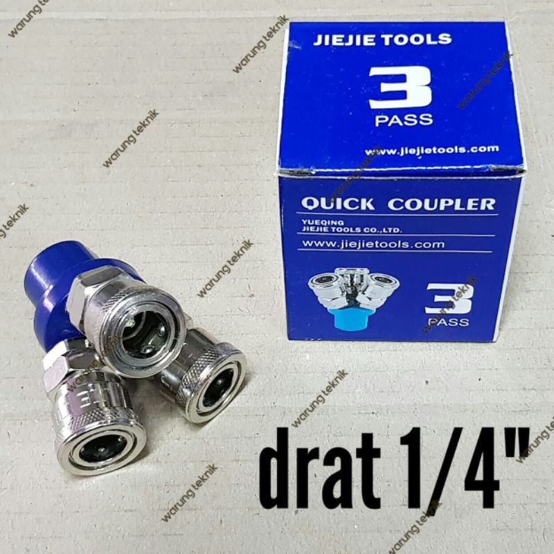 QUICK COUPLER 3 WAY KOPLER ANGIN CABANG TIGA