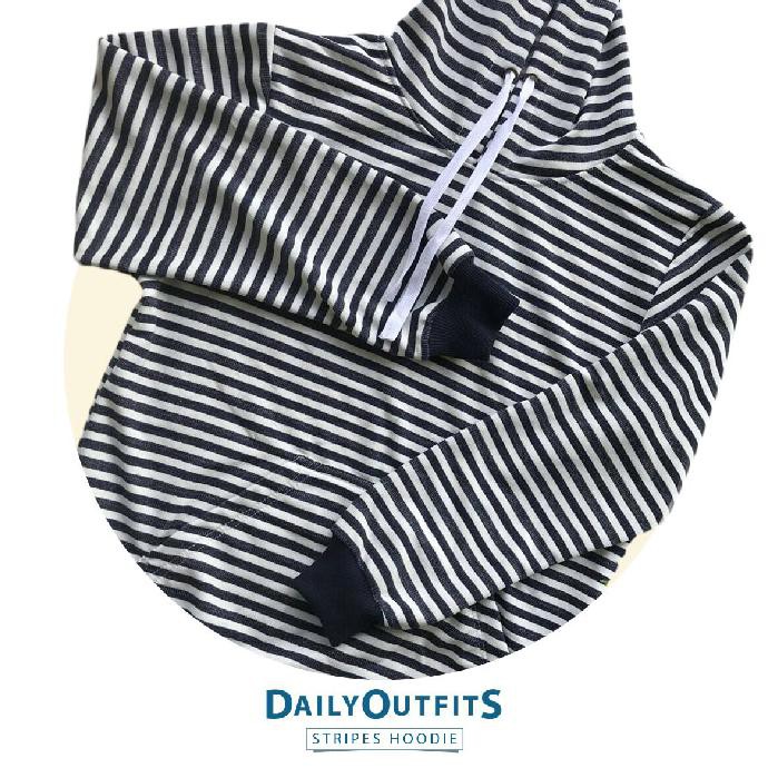 Jaket Sweater Hoodie Garis Stripes Hitam Putih Premium Quality