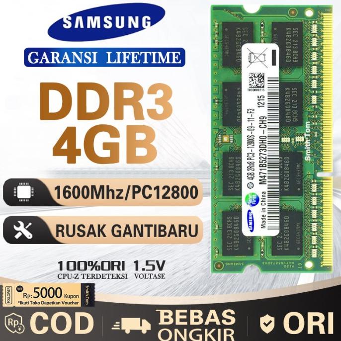 Ram laptop samsung SODIMM 4GB DDR3 DDR3-1600 4G sodim