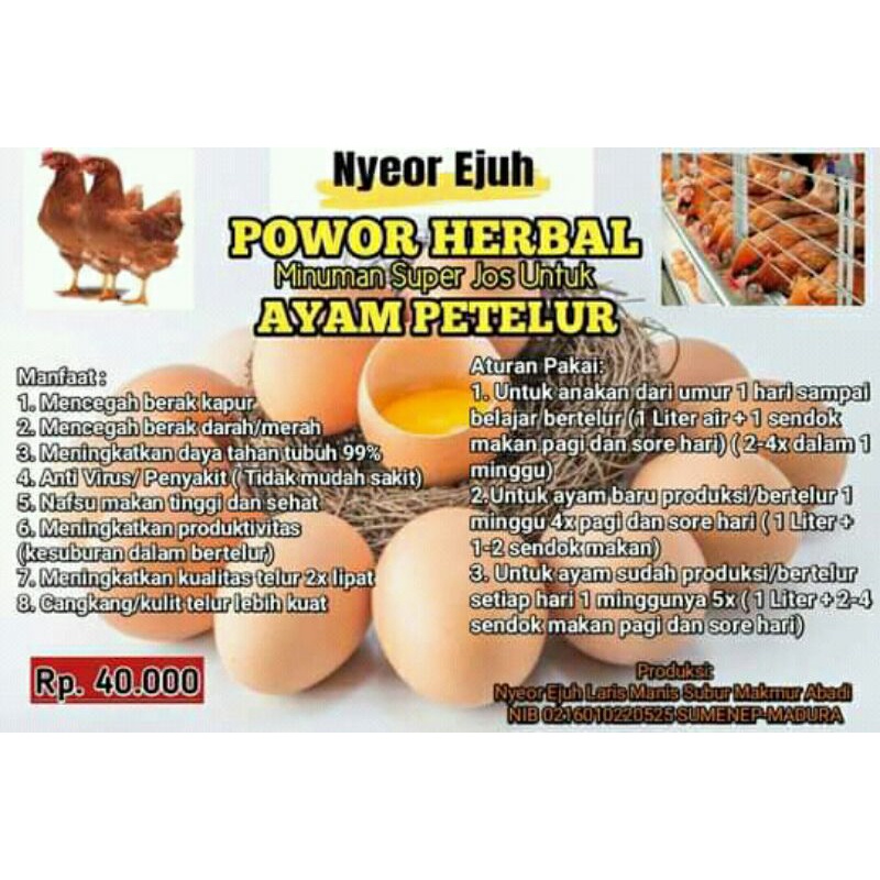 JAMU HERBAL AYAM PETELUR