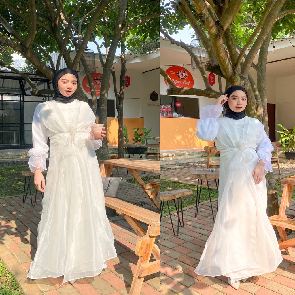 YURA Long Dress Baju Pesta FREE Outer Organza