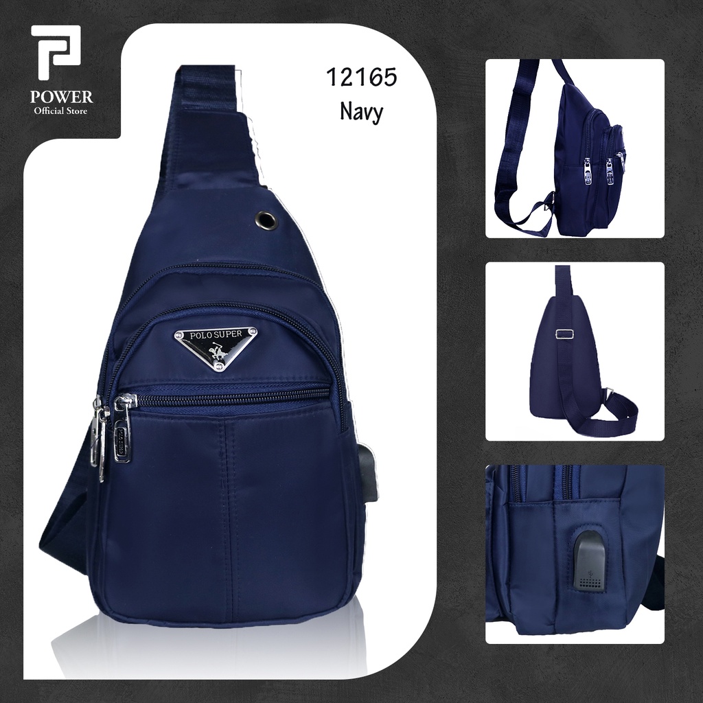 Tas Selempang Pria Sling bag Import Tas Polo Super Original USB Portable Tas Slempang Dada Pria