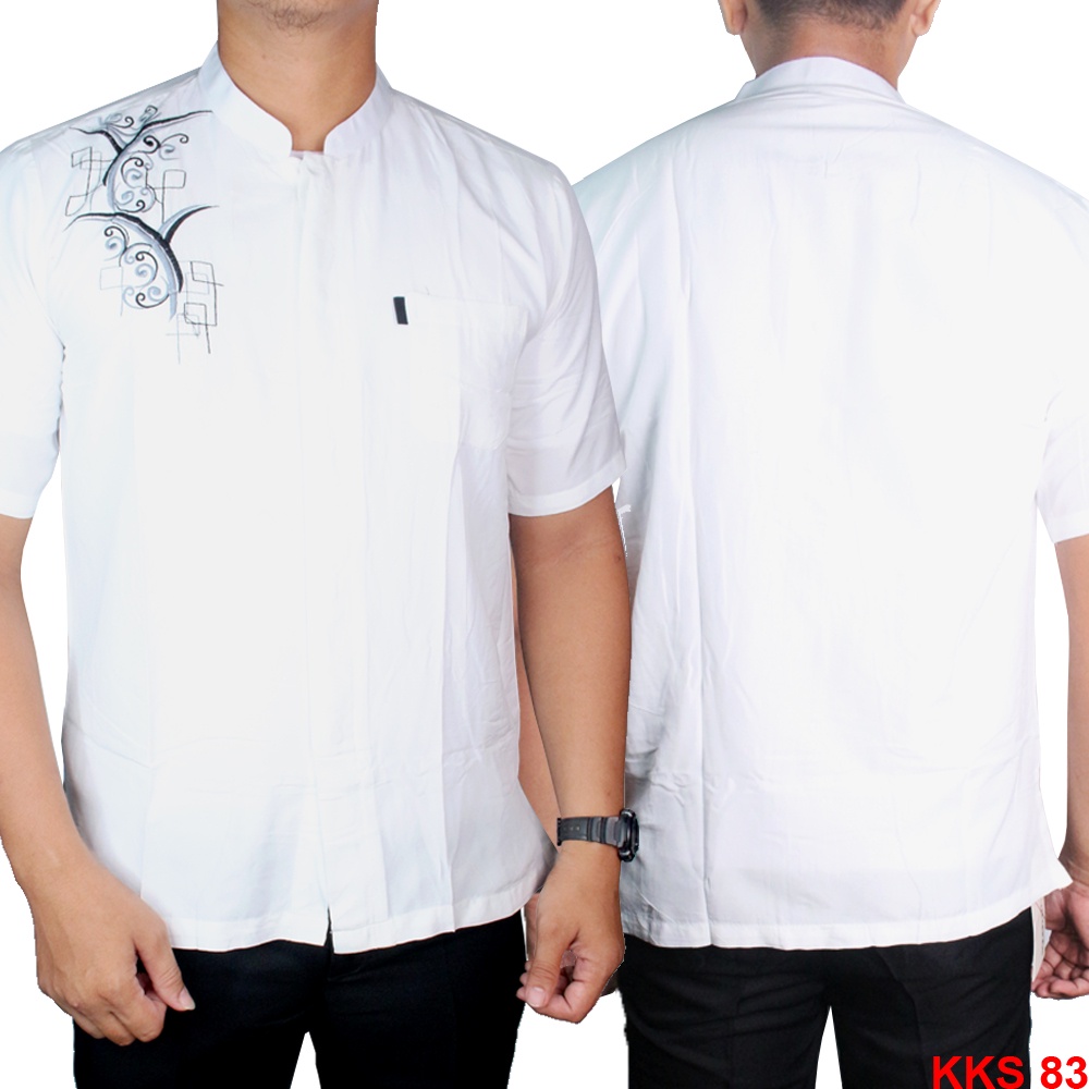 Baju Koko Lengan Pendek High Quality Kemeja Muslim Ramadhan Katun M-XL