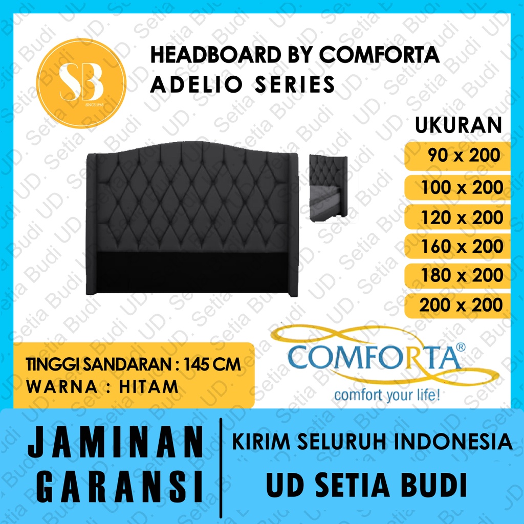 Headboard Adelio Kasur Comforta Springbed 200x200 180x200 160x200 120x200 100x200 90x200