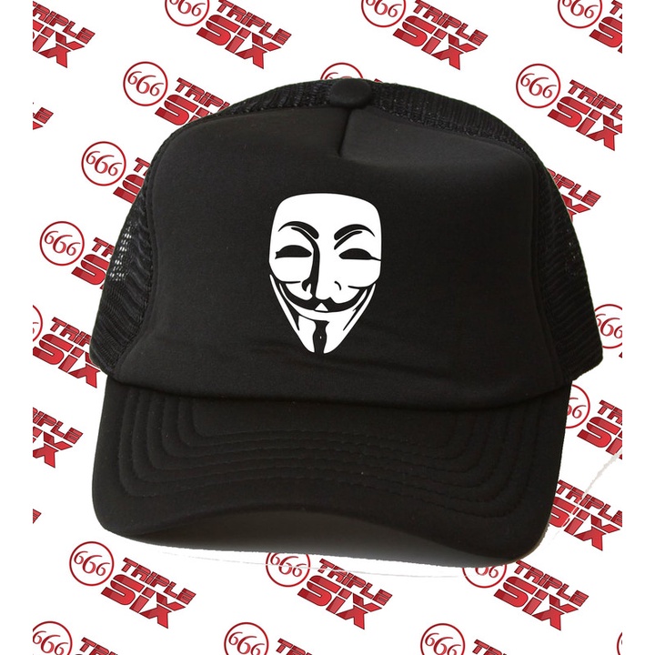 Topi Trucker Anonymous Hacker Mask