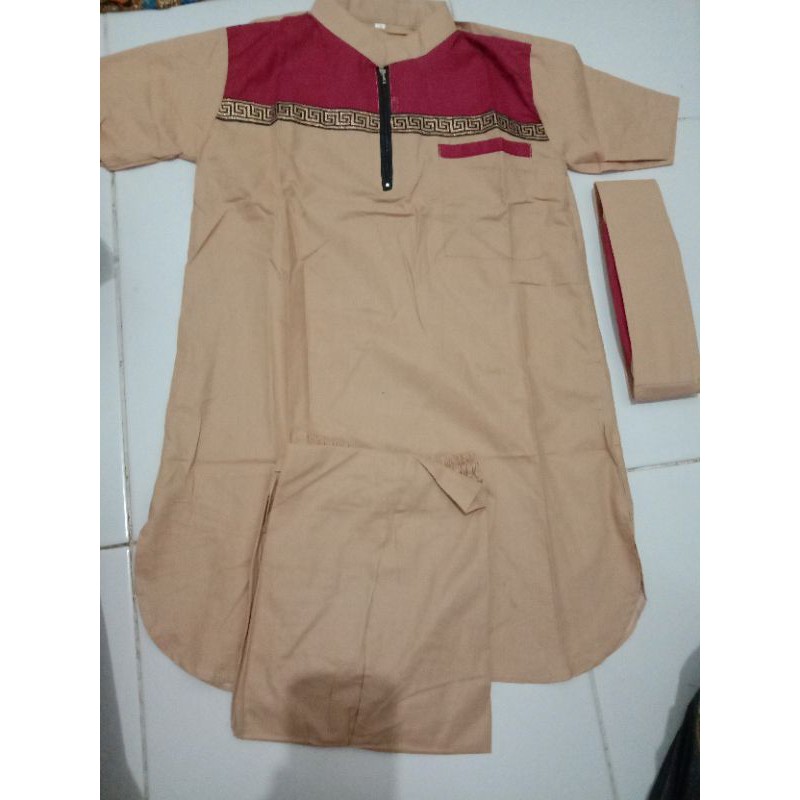 BAJU KOKO Anak Laki Laki Lengan Pendek model turki campur//stelan koko pakistan anak umur 1-12th