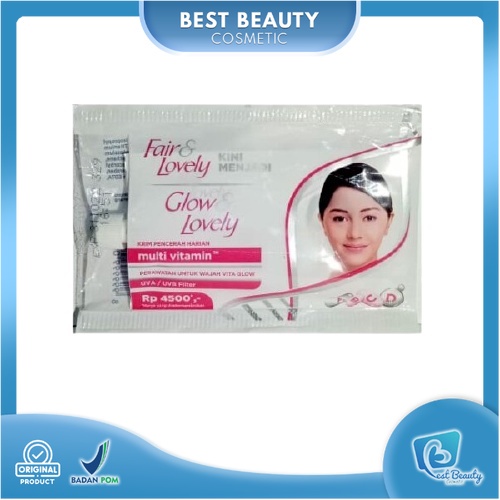 ★ BB ★  Fair &amp; Lovely Krim Pencerah Harian 9gr - Sachet - Glow &amp; Lovely - Fair and Lovely