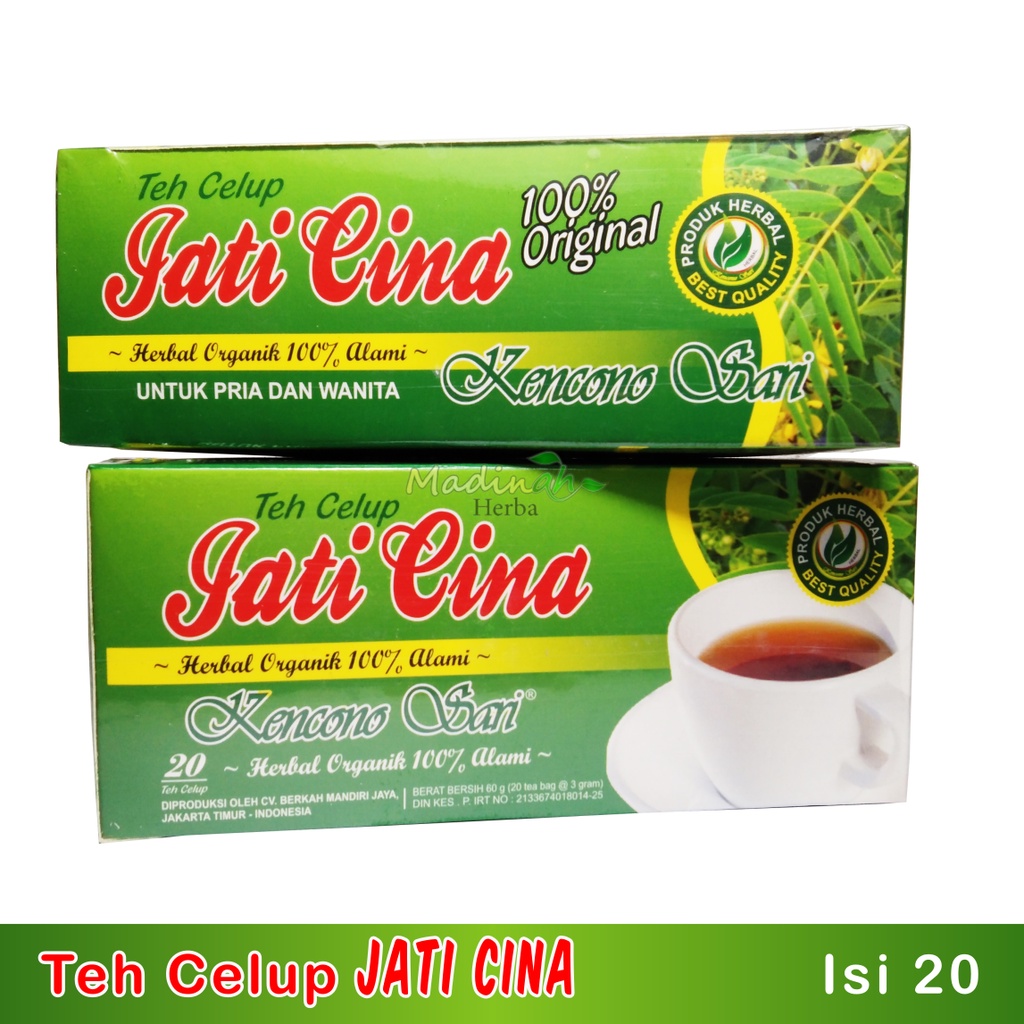 Teh Celup Jati Cina Herbal Organik 100% Kencono sari Pria dan Wanita bisa untuk diet