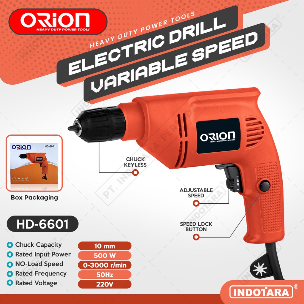 Mesin Bor Listrik Elektrik Drill Listrik Orion HD6601