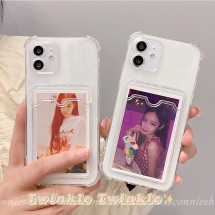 Casing Card Transparent Phone Case for Iphone 12 Pro 11Pro Max 6 6s 7 8 plus X Xr Xs Max SE 2020 Tpu Soft Case