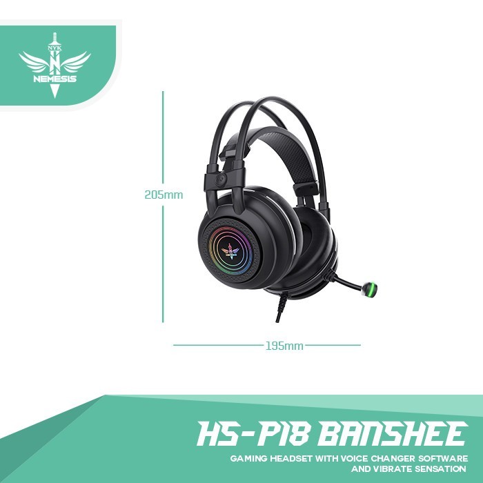 Headset Gaming 7.1 Surround RGB NYK BANSHEE HS-P18